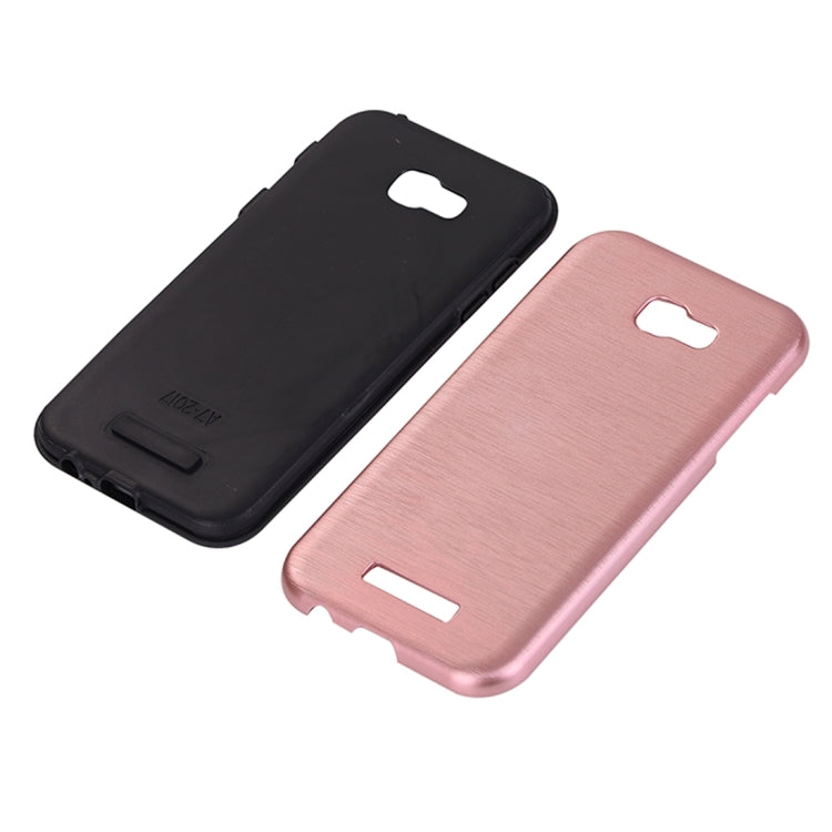 For Galaxy A7 (2017) Metal Brushed Texture Protective Back Case