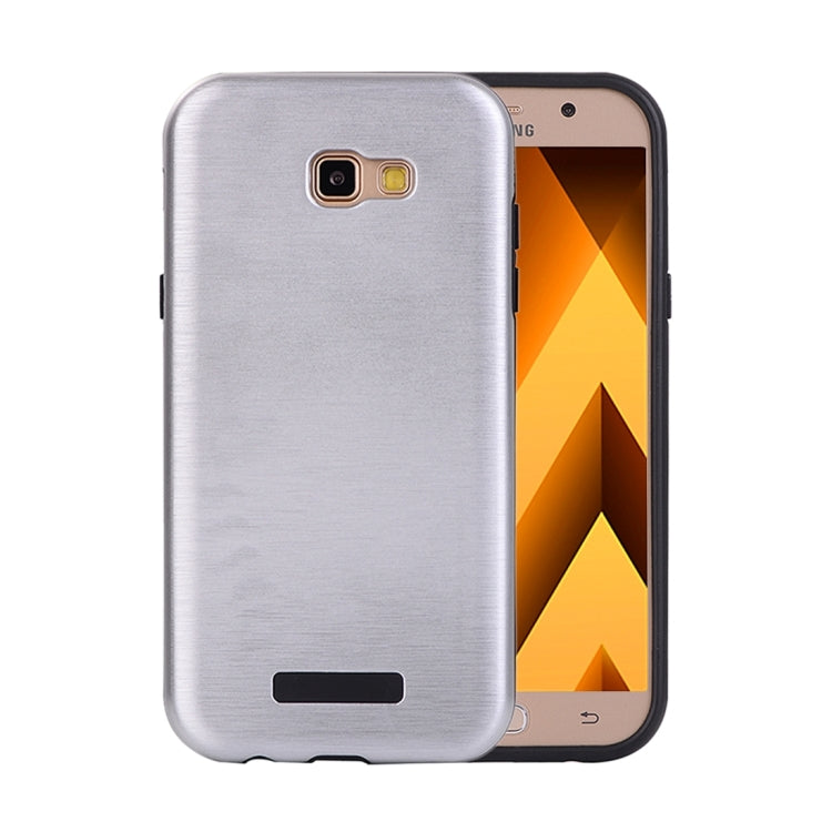 For Galaxy A7 (2017) Metal Brushed Texture Protective Back Case