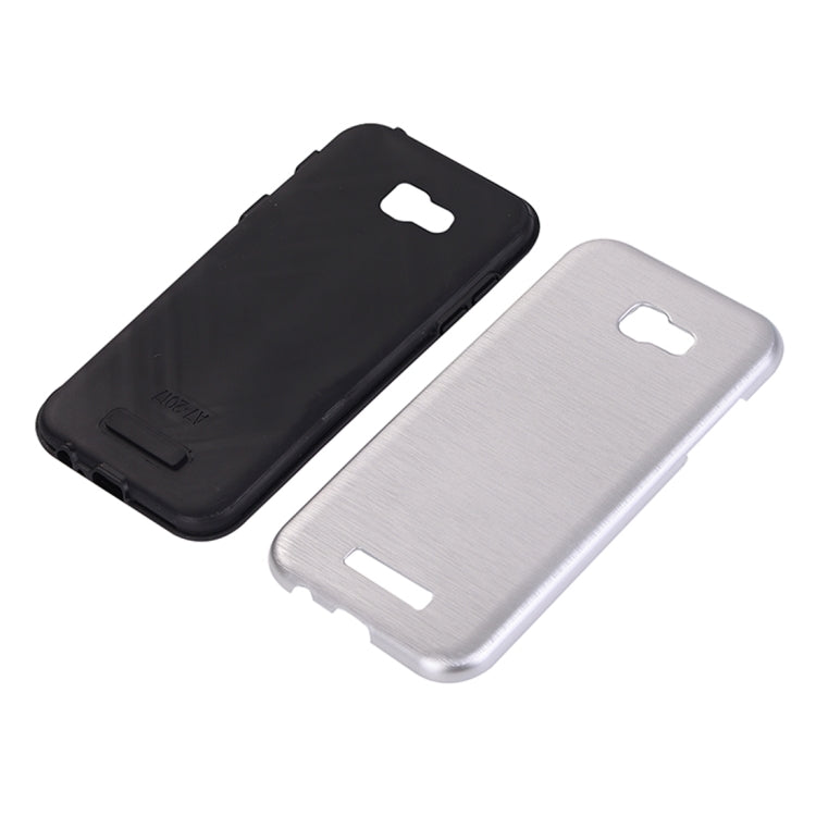 For Galaxy A7 (2017) Metal Brushed Texture Protective Back Case