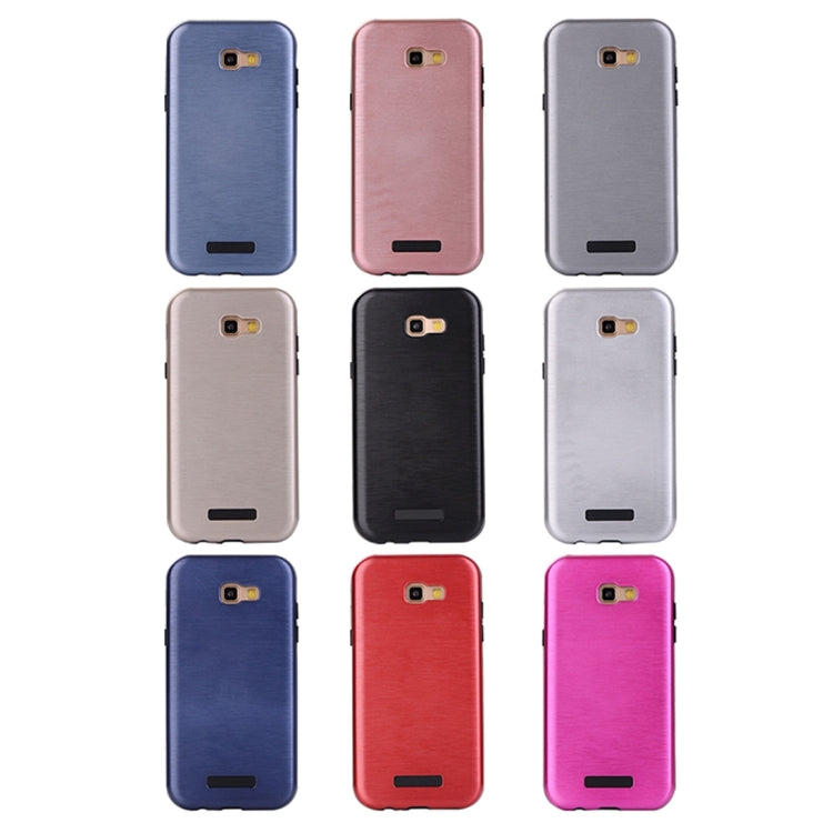 For Galaxy A7 (2017) Metal Brushed Texture Protective Back Case