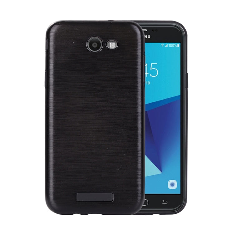 For Galaxy J7 (2017) (US Version) Metal Brushed Texture Protective Back Case