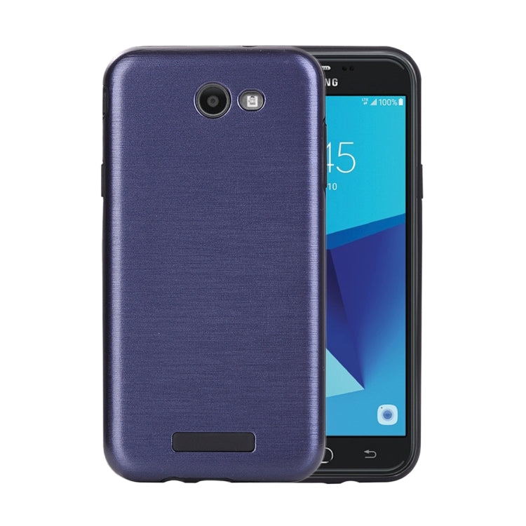For Galaxy J7 (2017) (US Version) Metal Brushed Texture Protective Back Case