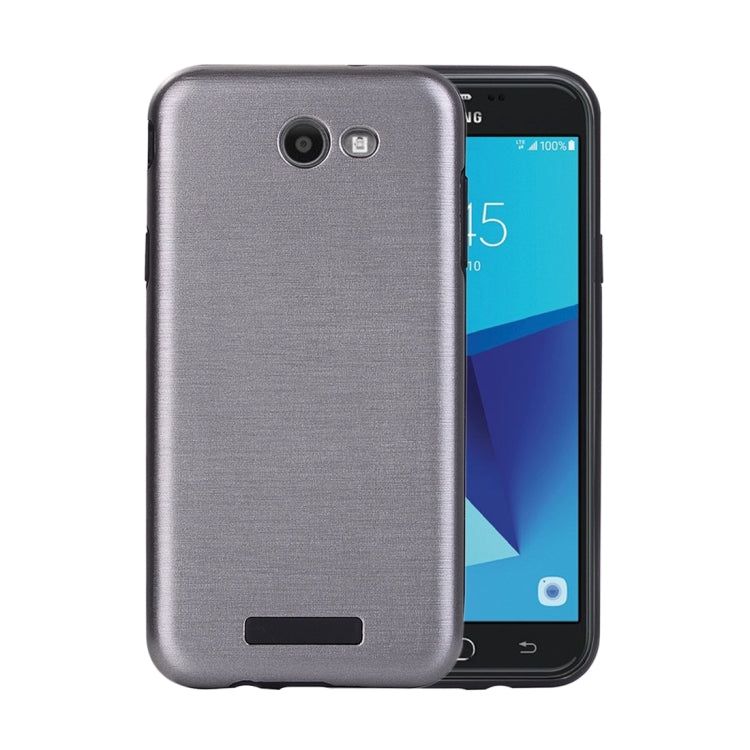 For Galaxy J7 (2017) (US Version) Metal Brushed Texture Protective Back Case