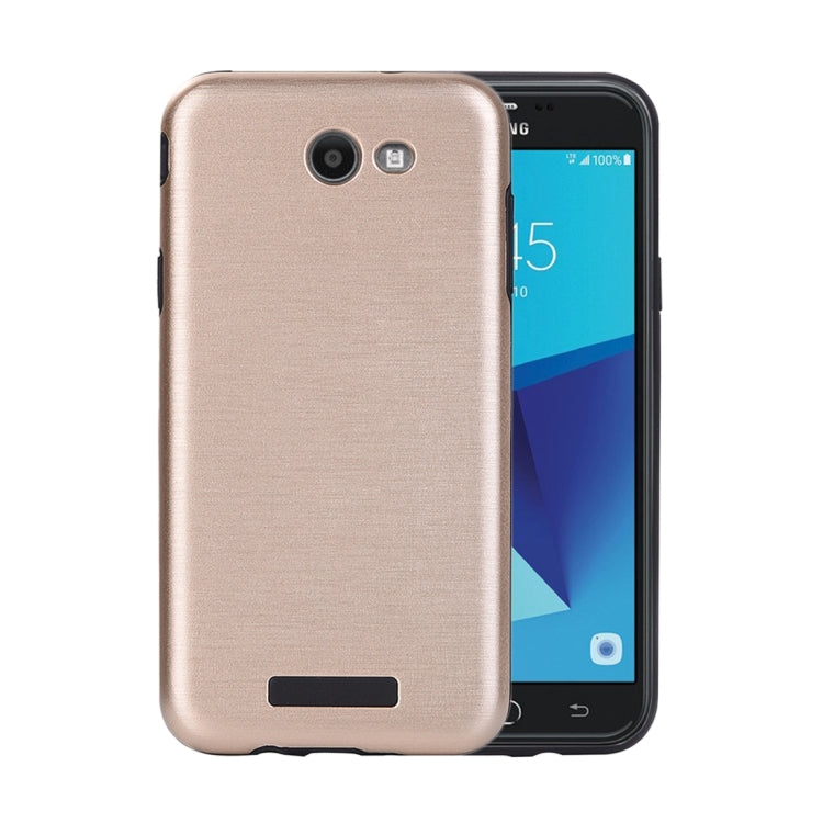 For Galaxy J7 (2017) (US Version) Metal Brushed Texture Protective Back Case