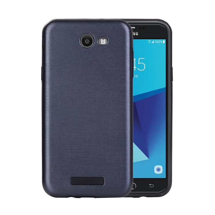 For Galaxy J7 (2017) (US Version) Metal Brushed Texture Protective Back Case