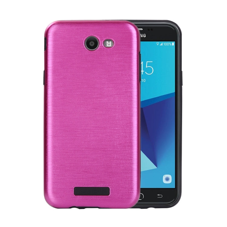 For Galaxy J7 (2017) (US Version) Metal Brushed Texture Protective Back Case