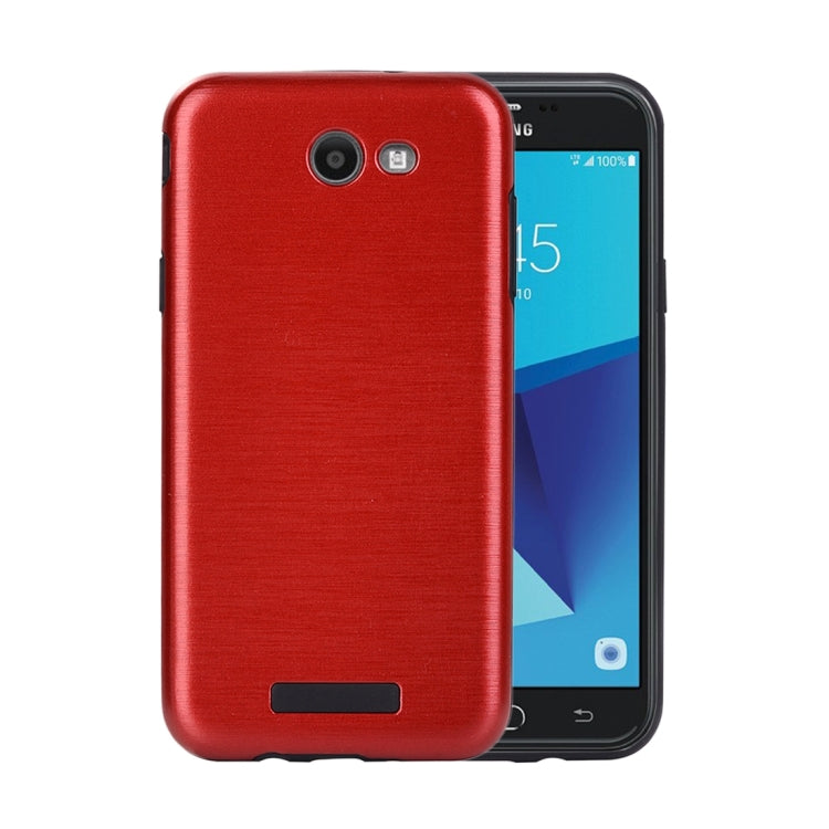 For Galaxy J7 (2017) (US Version) Metal Brushed Texture Protective Back Case