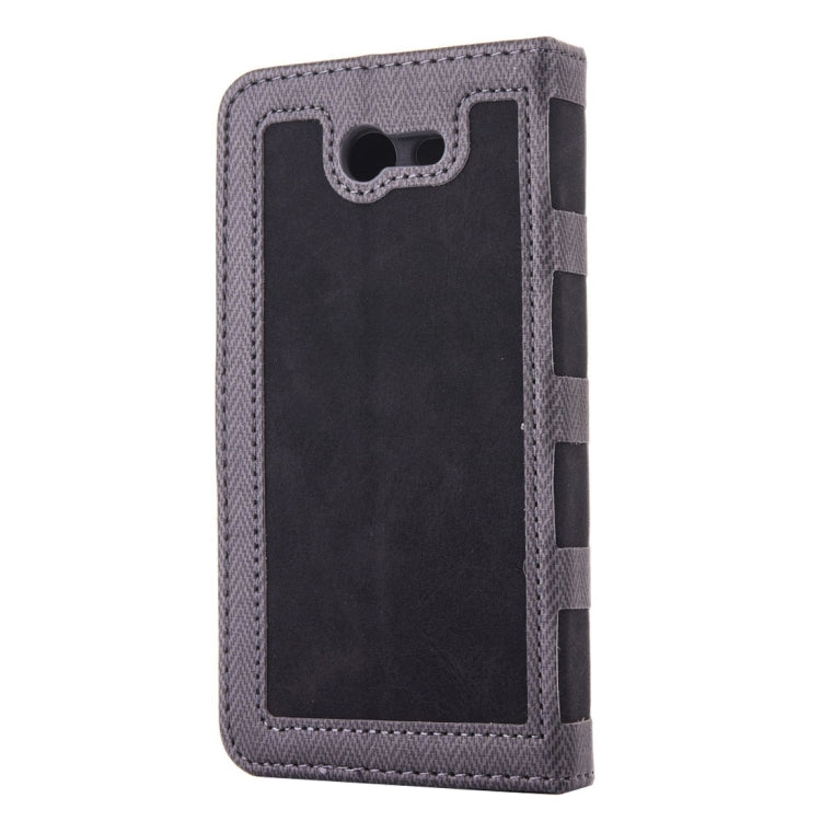 For Galaxy J3 (2017) (US Version) Contrast Color Retro Denim Texture Style Horizontal Flip Leather Case with Holder & Card Slots & Wallet & Photo Frame