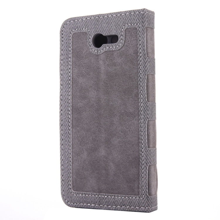 For Galaxy J3 (2017) (US Version) Contrast Color Retro Denim Texture Style Horizontal Flip Leather Case with Holder & Card Slots & Wallet & Photo Frame