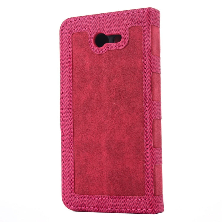 For Galaxy J3 (2017) (US Version) Contrast Color Retro Denim Texture Style Horizontal Flip Leather Case with Holder & Card Slots & Wallet & Photo Frame