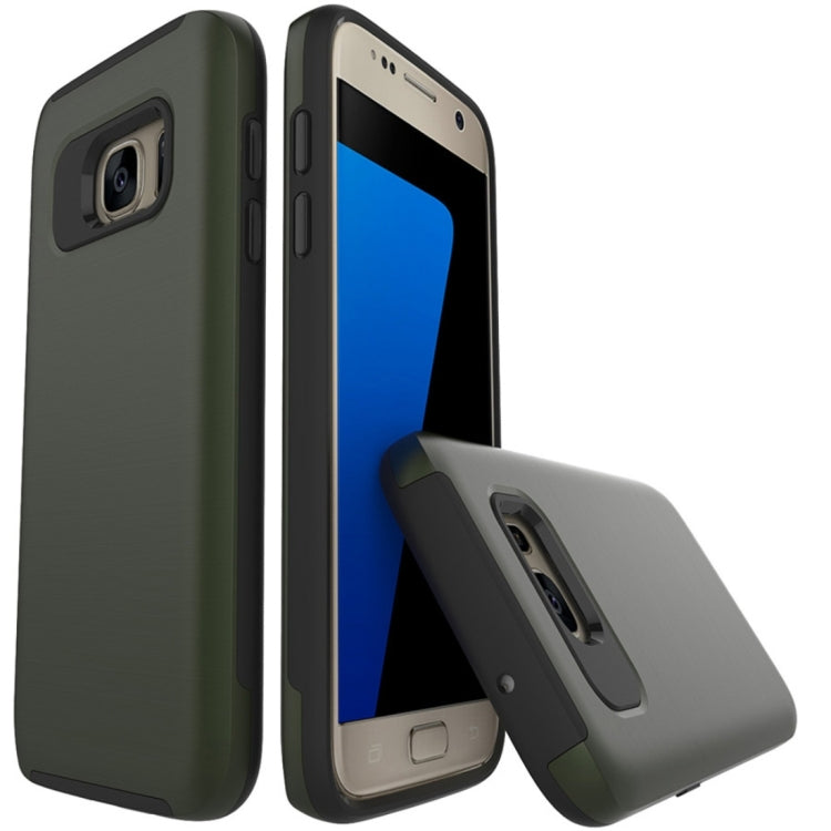 For Galaxy S7 / G930 Simple Brushed Texture 2 in 1 PC + TPU Combination Protective Case