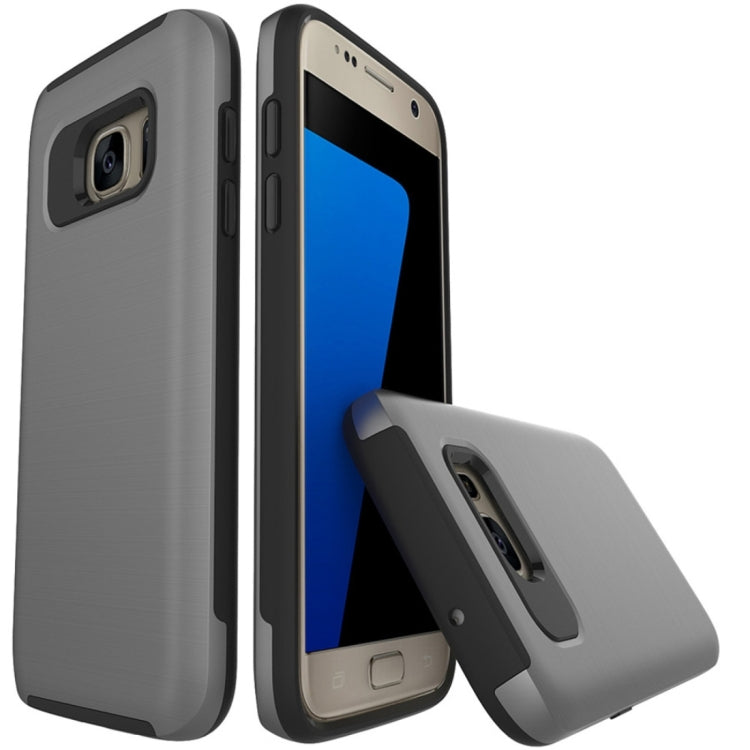 For Galaxy S7 / G930 Simple Brushed Texture 2 in 1 PC + TPU Combination Protective Case