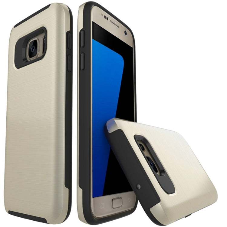 For Galaxy S7 / G930 Simple Brushed Texture 2 in 1 PC + TPU Combination Protective Case