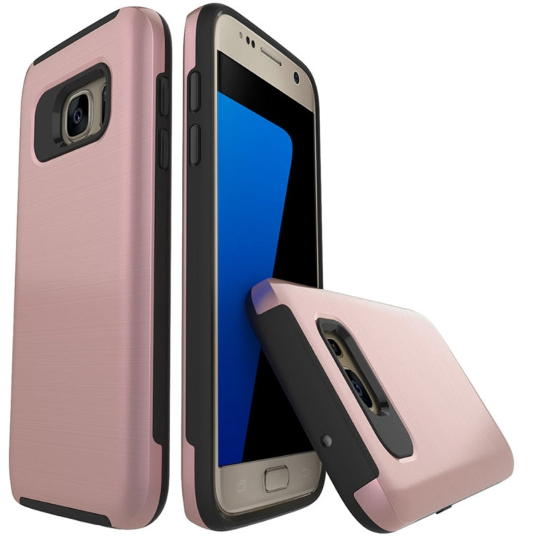 For Galaxy S7 / G930 Simple Brushed Texture 2 in 1 PC + TPU Combination Protective Case