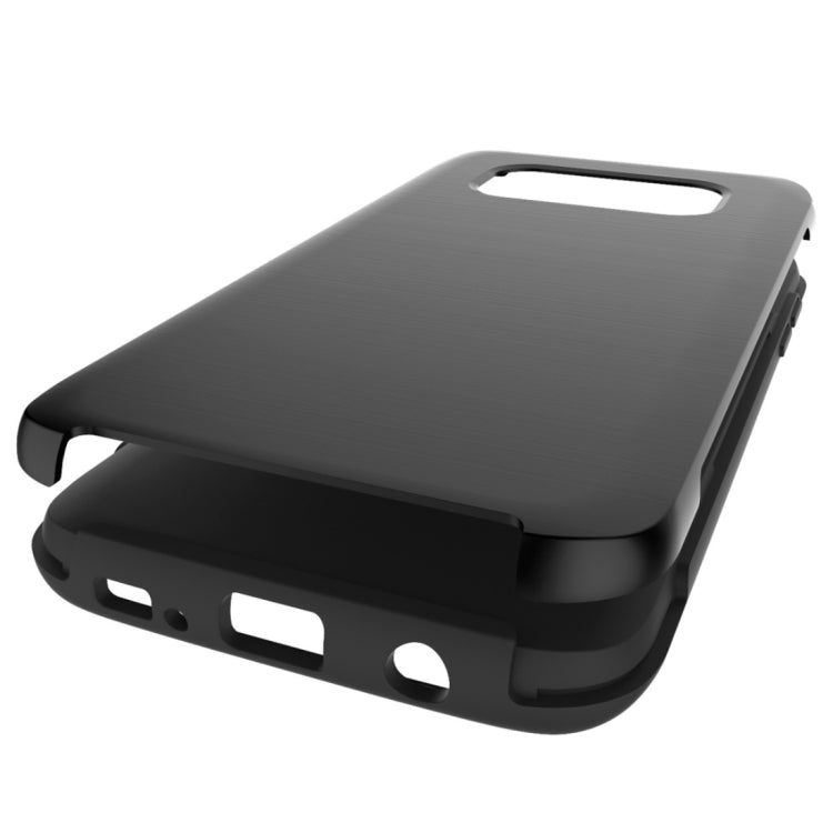 For Galaxy S6 Edge / G925 Simple Brushed Texture 2 in 1 PC + TPU Combination Protective Case