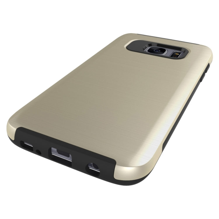 For Galaxy S6 Edge / G925 Simple Brushed Texture 2 in 1 PC + TPU Combination Protective Case