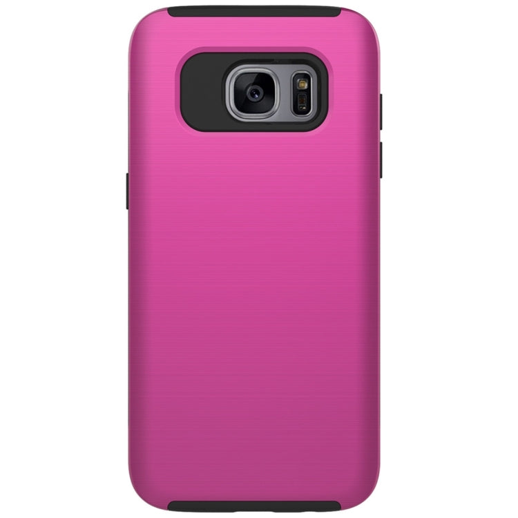 For Galaxy S6 Edge / G925 Simple Brushed Texture 2 in 1 PC + TPU Combination Protective Case