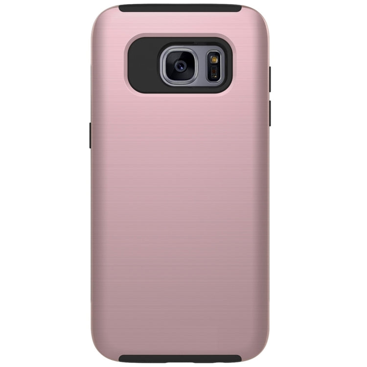 For Galaxy S6 Edge / G925 Simple Brushed Texture 2 in 1 PC + TPU Combination Protective Case