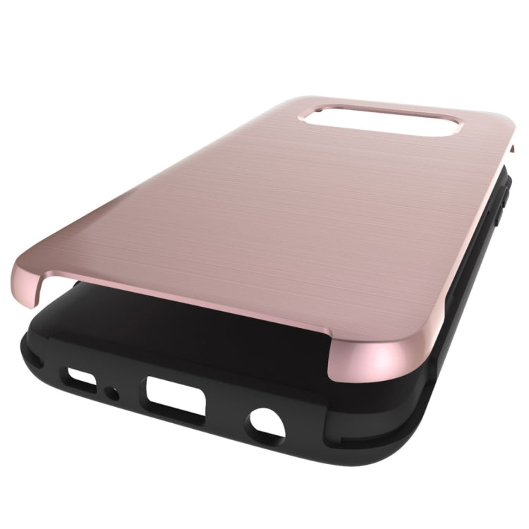 For Galaxy S6 Edge / G925 Simple Brushed Texture 2 in 1 PC + TPU Combination Protective Case