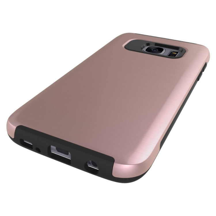 For Galaxy S6 Edge / G925 Simple Brushed Texture 2 in 1 PC + TPU Combination Protective Case