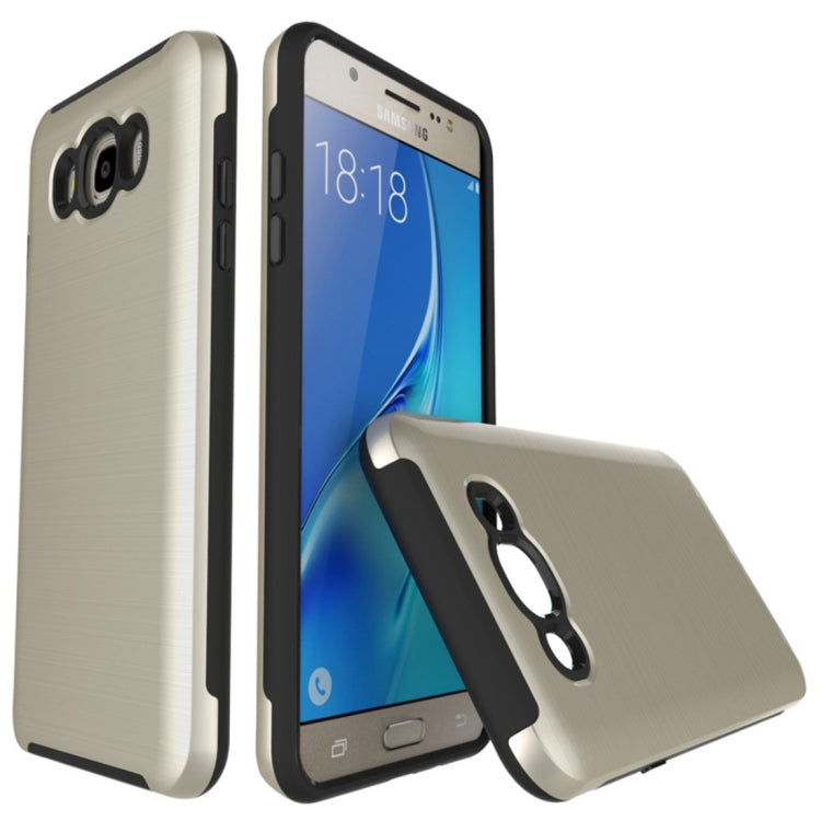 For Galaxy J7(2016) / J710 Simple Brushed Texture 2 in 1 PC + TPU Combination Protective Case