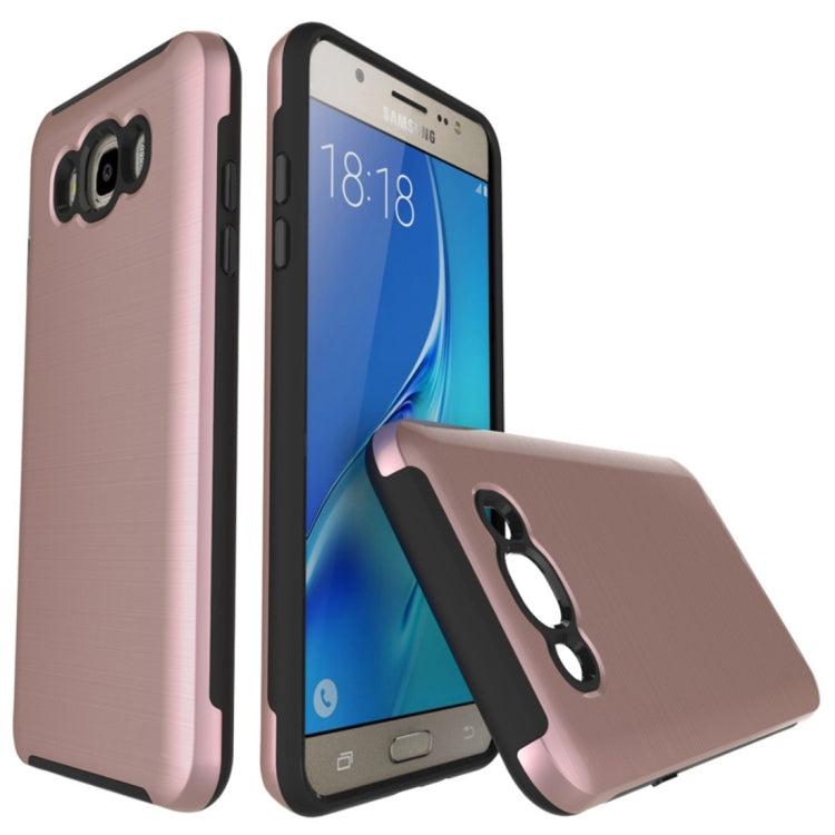 For Galaxy J7(2016) / J710 Simple Brushed Texture 2 in 1 PC + TPU Combination Protective Case