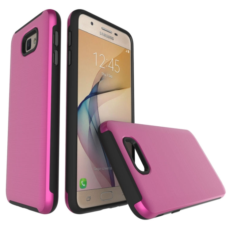 For Galaxy On7 (2016) / J7 Prime Simple Brushed Texture 2 in 1 PC + TPU Combination Protective Case