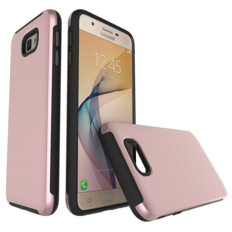 For Galaxy On7 (2016) / J7 Prime Simple Brushed Texture 2 in 1 PC + TPU Combination Protective Case