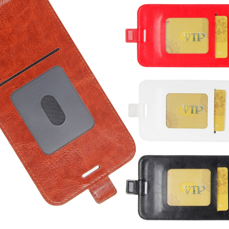 R64 Texture Vertical Flip Leather Case for Galaxy A20e , with Card Slots & Photo Frame