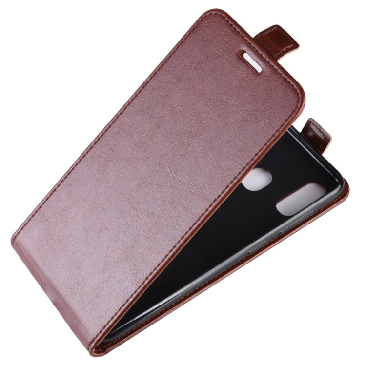 R64 Texture Vertical Flip Leather Case for Galaxy A20e , with Card Slots & Photo Frame