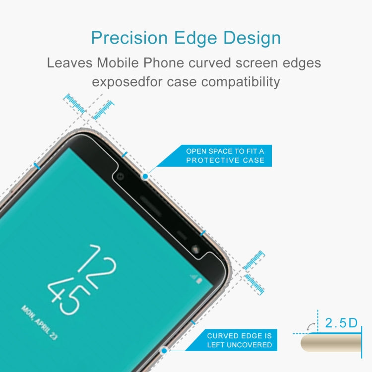 100 PCS 0.26mm 9H 2.5D Tempered Glass Film for Galaxy J6 (2018)