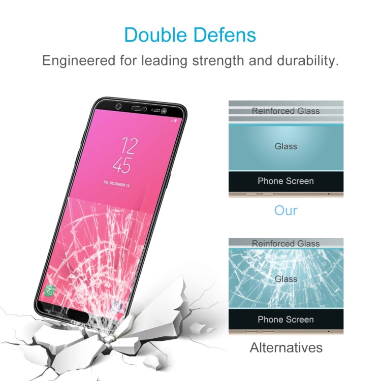 2 PCS 0.26mm 9H 2.5D Tempered Glass Film for Galaxy J8 (2018)