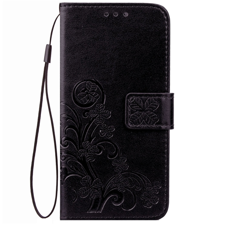 For Galaxy J5 (2017) (EU Version) Lucky Clover Pressed Flowers Pattern TPU+PU Horizontal Flip Leather Case with Holder & Card Slots & Wallet & Lanyard