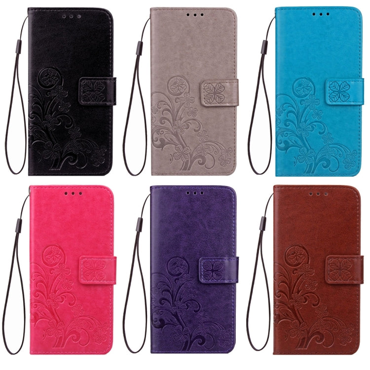 For Galaxy J5 (2017) (EU Version) Lucky Clover Pressed Flowers Pattern TPU+PU Horizontal Flip Leather Case with Holder & Card Slots & Wallet & Lanyard