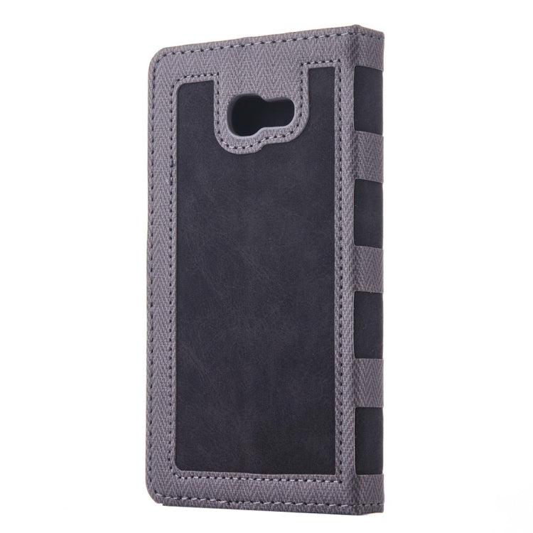 For Galaxy A3 (2017) Contrast Color Retro Denim Texture Style Horizontal Flip Leather Case with Holder & Card Slots & Wallet & Photo Frame