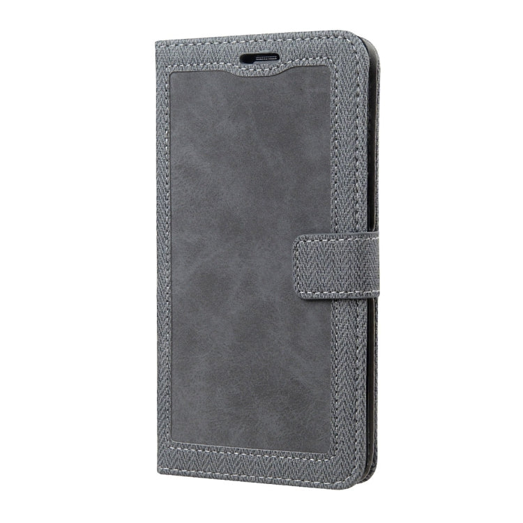 For Galaxy A3 (2017) Contrast Color Retro Denim Texture Style Horizontal Flip Leather Case with Holder & Card Slots & Wallet & Photo Frame