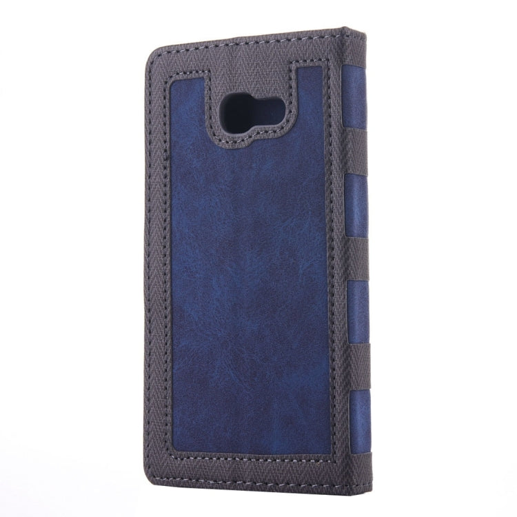 For Galaxy A3 (2017) Contrast Color Retro Denim Texture Style Horizontal Flip Leather Case with Holder & Card Slots & Wallet & Photo Frame