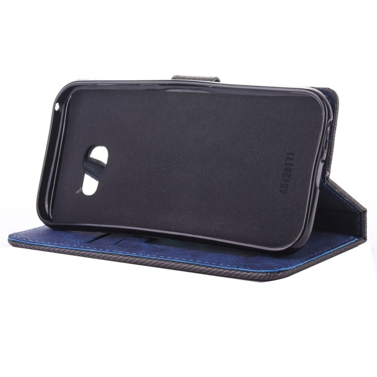 For Galaxy A3 (2017) Contrast Color Retro Denim Texture Style Horizontal Flip Leather Case with Holder & Card Slots & Wallet & Photo Frame
