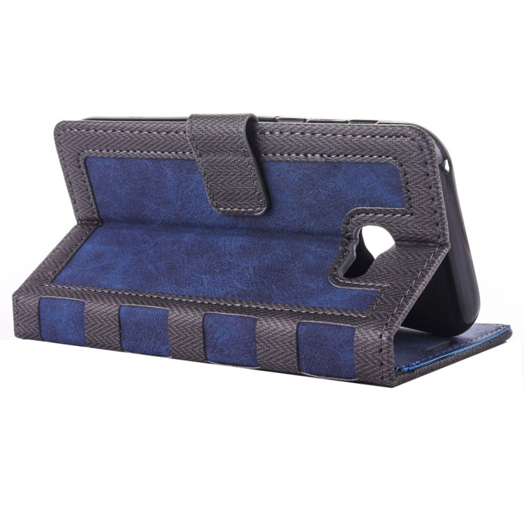 For Galaxy A3 (2017) Contrast Color Retro Denim Texture Style Horizontal Flip Leather Case with Holder & Card Slots & Wallet & Photo Frame