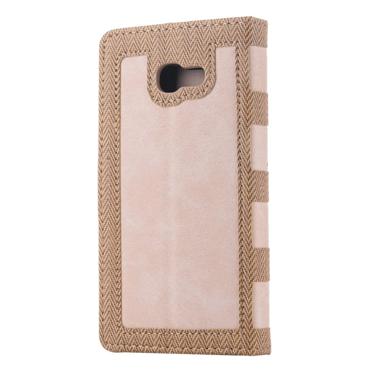 For Galaxy A3 (2017) Contrast Color Retro Denim Texture Style Horizontal Flip Leather Case with Holder & Card Slots & Wallet & Photo Frame