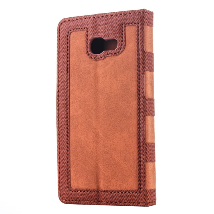 For Galaxy A5 (2017) Contrast Color Retro Denim Texture Style Horizontal Flip Leather Case with Holder & Card Slots & Wallet & Photo Frame
