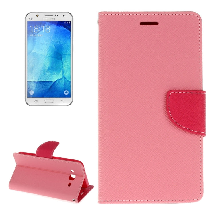 For Galaxy J7 / J700 Cross Texture Horizontal Flip Leather Case with Card Slots & Wallet & Holder