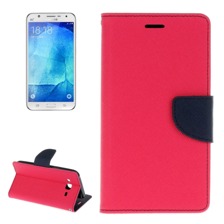 For Galaxy J7 / J700 Cross Texture Horizontal Flip Leather Case with Card Slots & Wallet & Holder