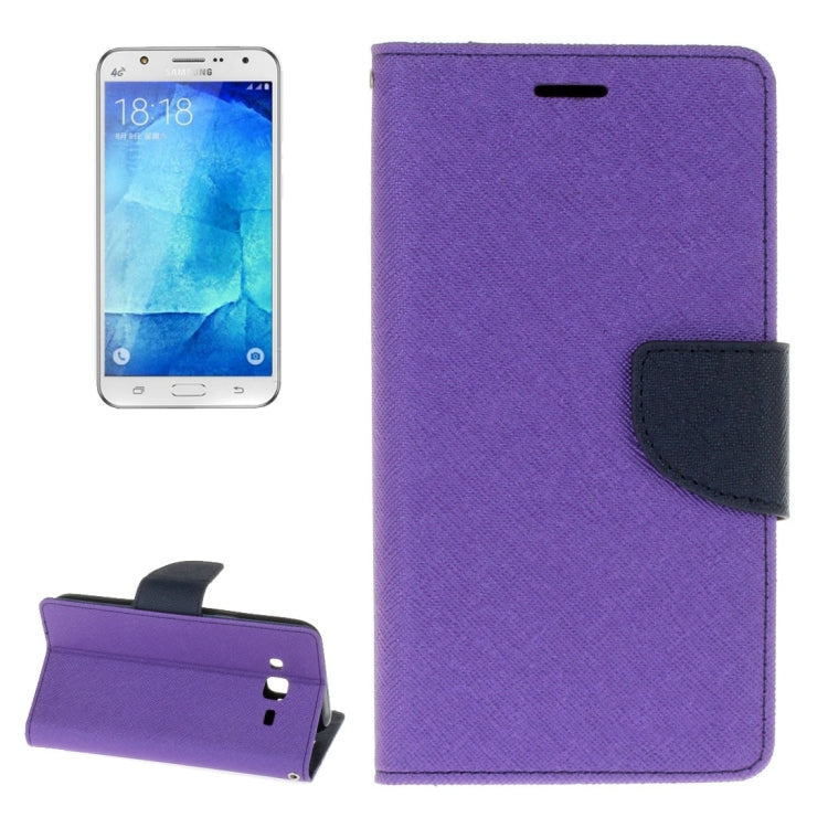 For Galaxy J7 / J700 Cross Texture Horizontal Flip Leather Case with Card Slots & Wallet & Holder