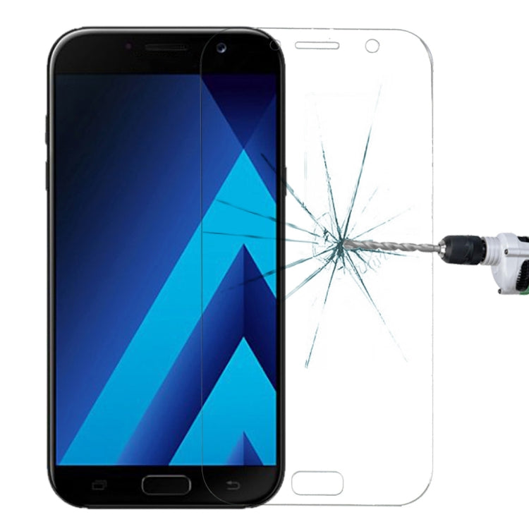 For Galaxy A7 (2017) / A720 0.26mm 9H Surface Hardness Explosion-proof Silk-screen Tempered Glass Curved Full Screen Film
