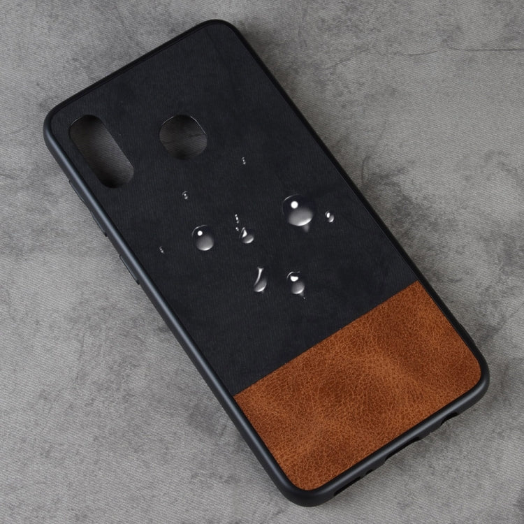 Shockproof Color Matching Denim PC + PU + TPU Case for Galaxy A20