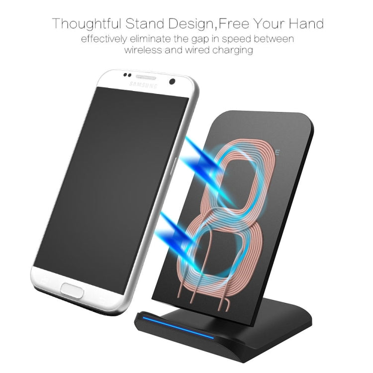 G100 10W Output Vertical Fast Charging Wireless Charger with LED Indicator, For iPhone, Galaxy, Huawei, Xiaomi, LG, HTC and other QI Standard Smart Phones