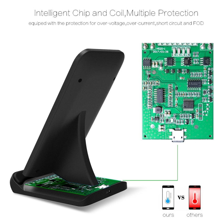 G100 10W Output Vertical Fast Charging Wireless Charger with LED Indicator, For iPhone, Galaxy, Huawei, Xiaomi, LG, HTC and other QI Standard Smart Phones