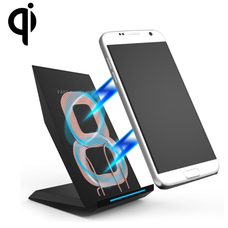 M220 10W (Max) Output 2-Coil Vertical and Horizontal Holder Fast Charging QI Wireless Charger Stand, For iPhone, Galaxy, Huawei, Xiaomi, LG, HTC and other QI Standard Smart Phones
