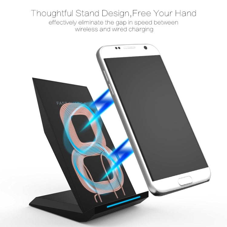 M220 10W (Max) Output 2-Coil Vertical and Horizontal Holder Fast Charging QI Wireless Charger Stand, For iPhone, Galaxy, Huawei, Xiaomi, LG, HTC and other QI Standard Smart Phones